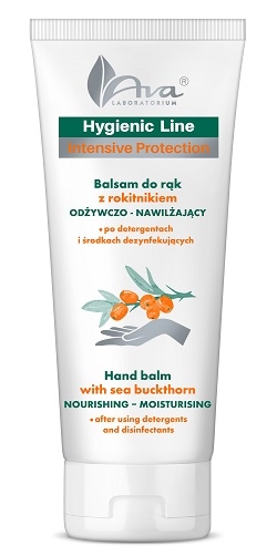 AVA Hygienic Line Balsam do rąk z rokitnikiem odżywczo - nawilżający, po detergentach i dezynfekcji, 200 ml