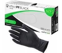 Medyczne Czarne rękawiczki nitrylowe, bezpudrowe rękawice 100 szt. Rozmiar S